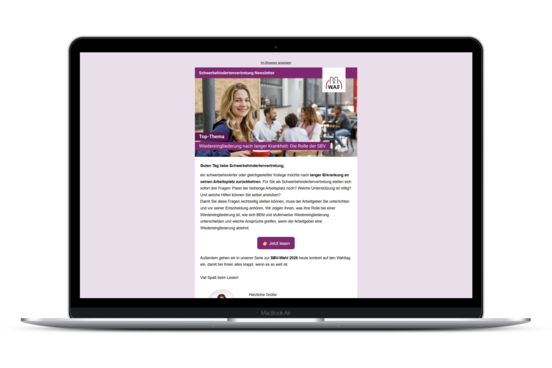 Beispiel eines SBV-Newsletters